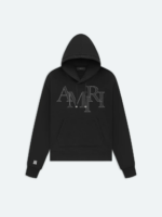 AMIRI BLACK STAGGERED LOGO HOODIE