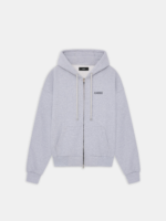 AMIRI HEATHER GREY ZIP UP HOODIE