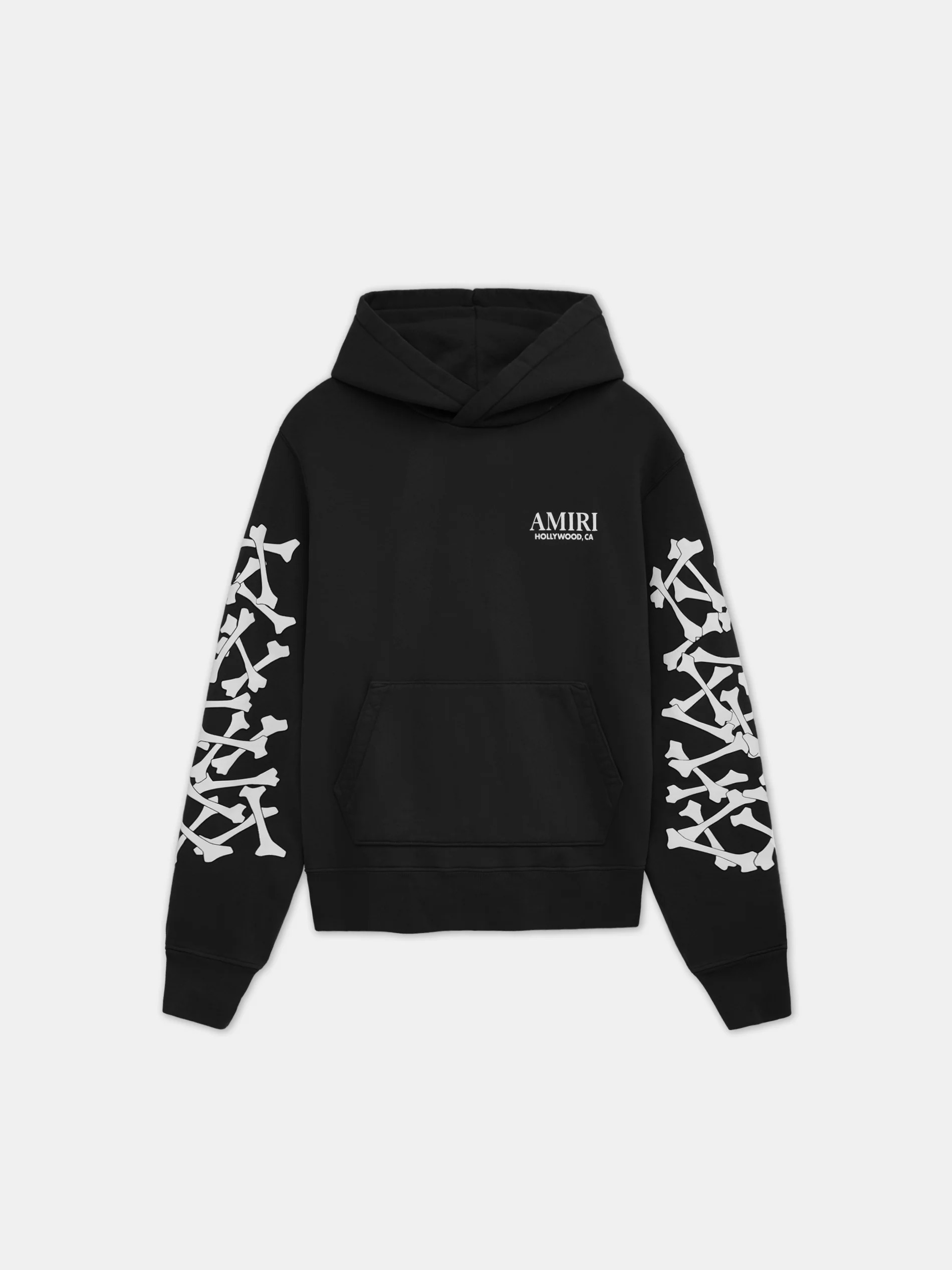 AMIRI BLACK BONES STACKED HOODIE AMIRI BLACK BONES STACKED HOODIE
