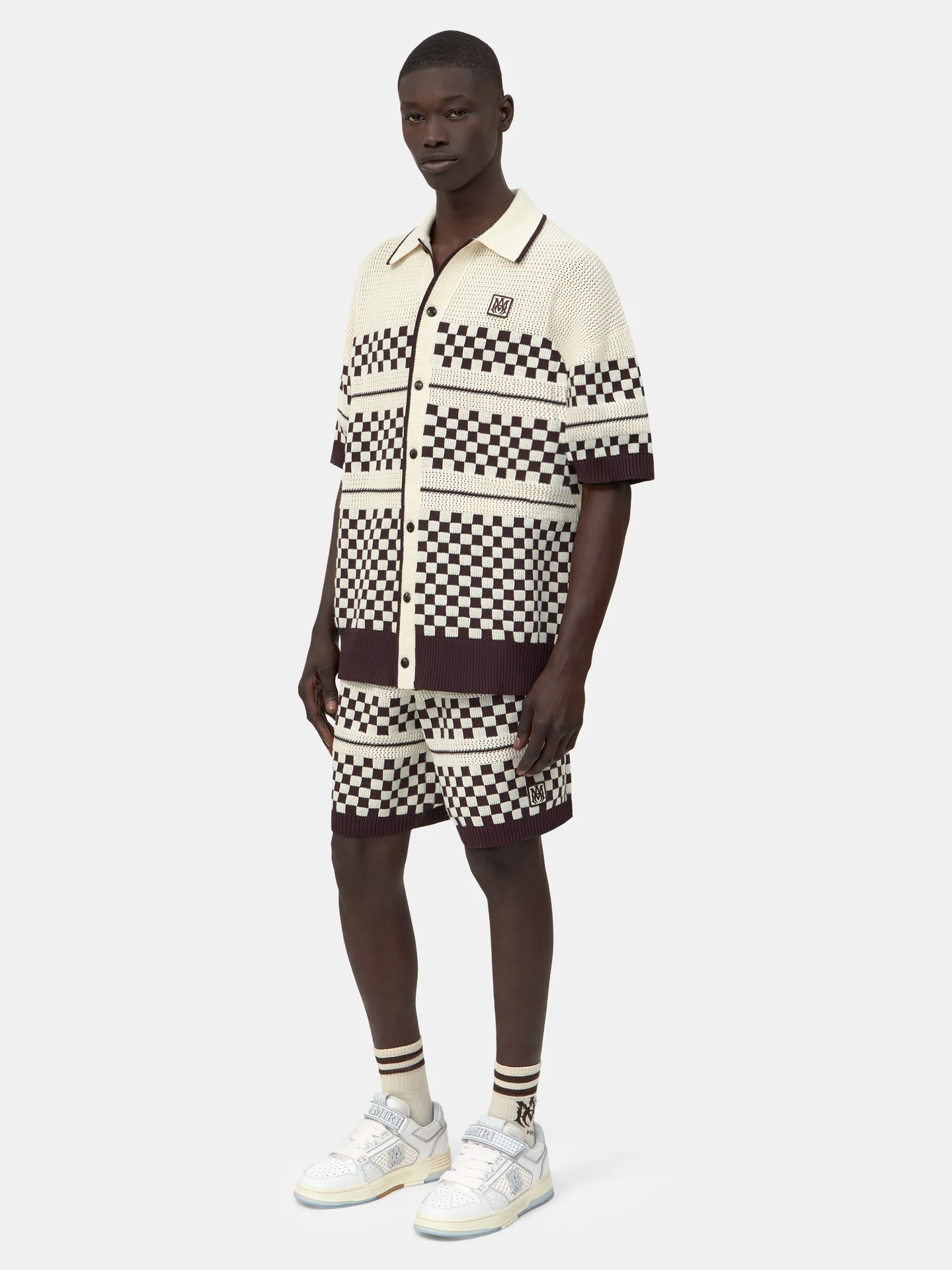 Amiri Alabaster CHECKERED MESH SHIRT