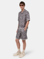 AMIRI Taupe MA CHECKERED BOWLING SHIRT