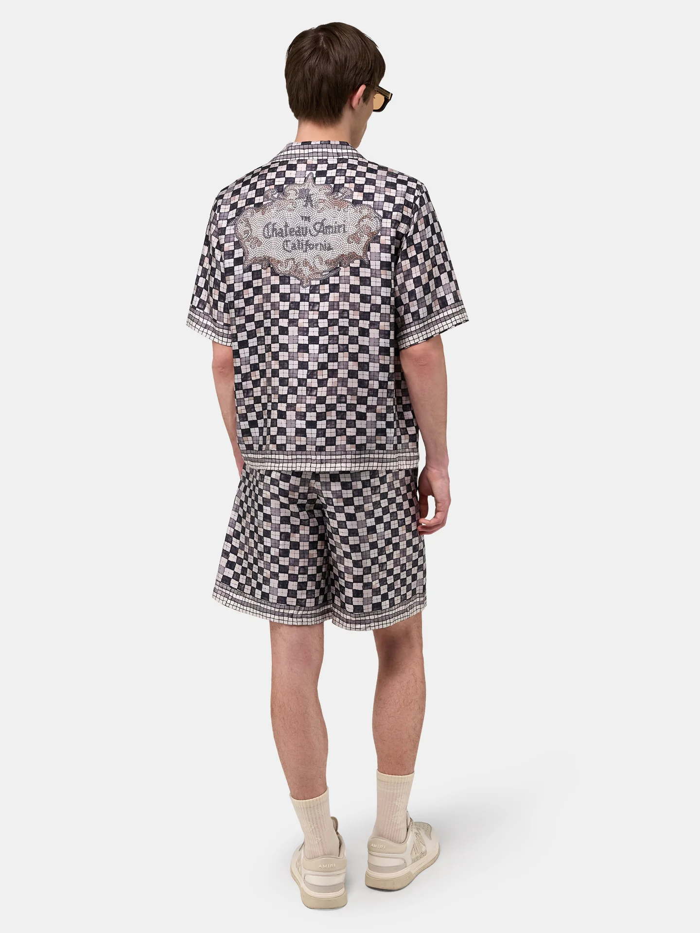 AMIRI Taupe MA CHECKERED BOWLING SHIRT