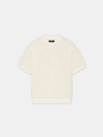 Amiri Ivory CROCHET MESH TSHIRT