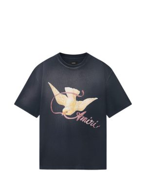 Bird-print oversized amiri T-shirt